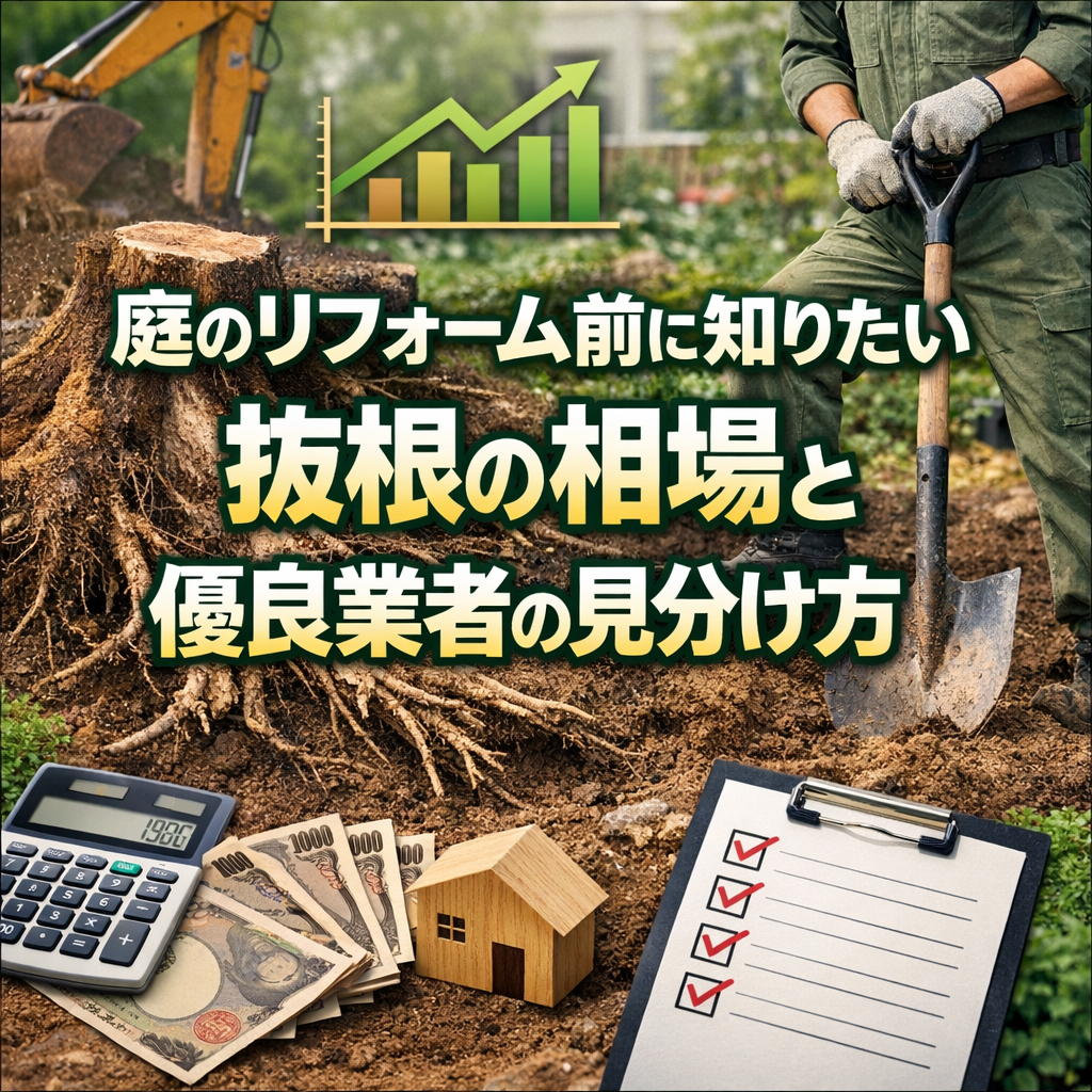 庭のリフォーム前に知りたい抜根の相場と優良業者の見分け方