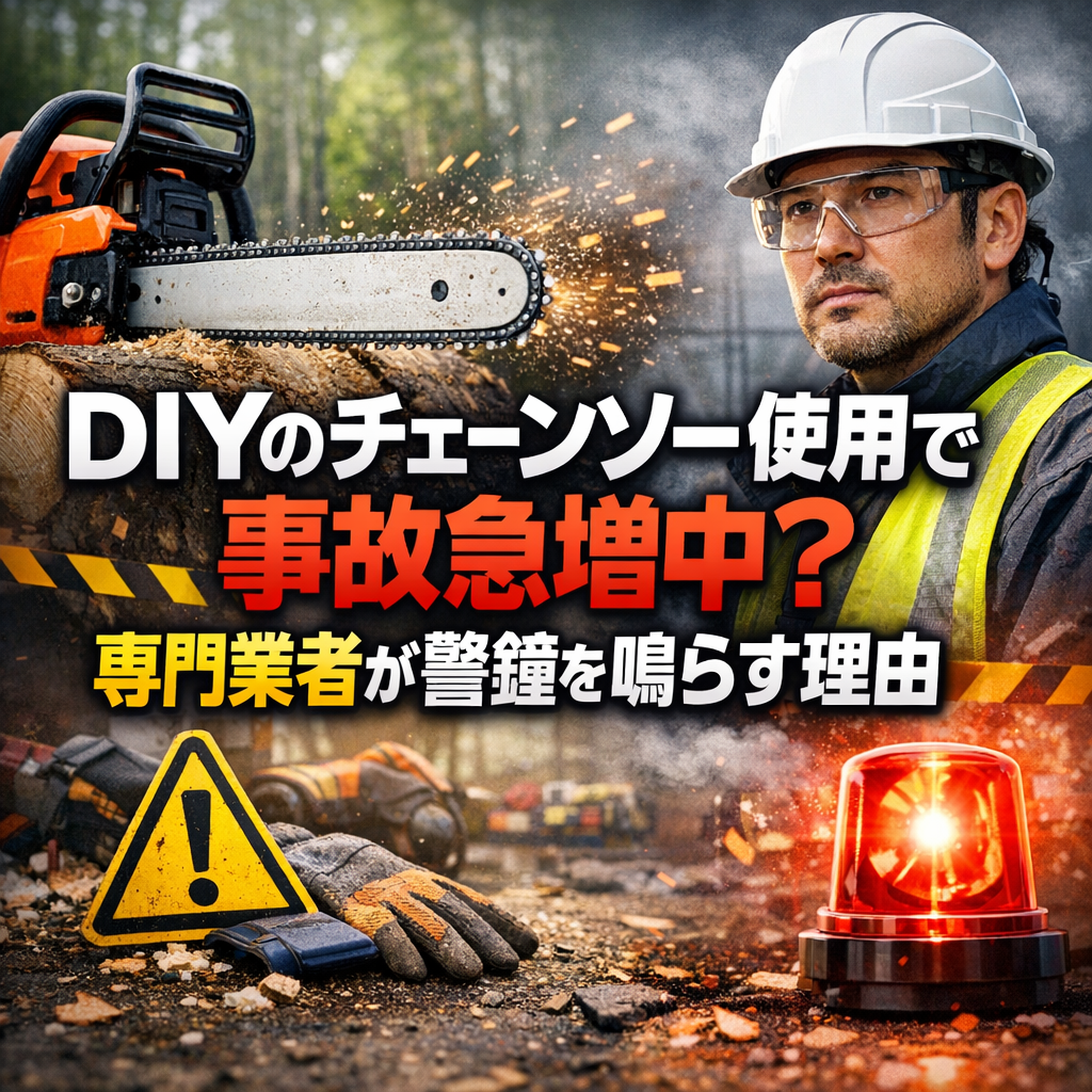 DIYのチェーンソー使用で事故急増中？専門業者が警鐘を鳴らす理由