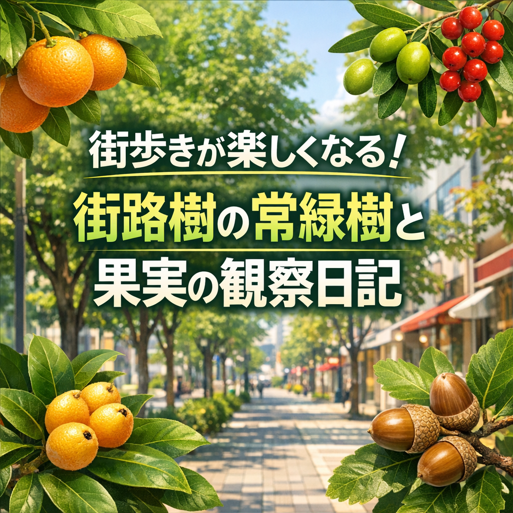 街歩きが楽しくなる！街路樹の常緑樹と果実の観察日記