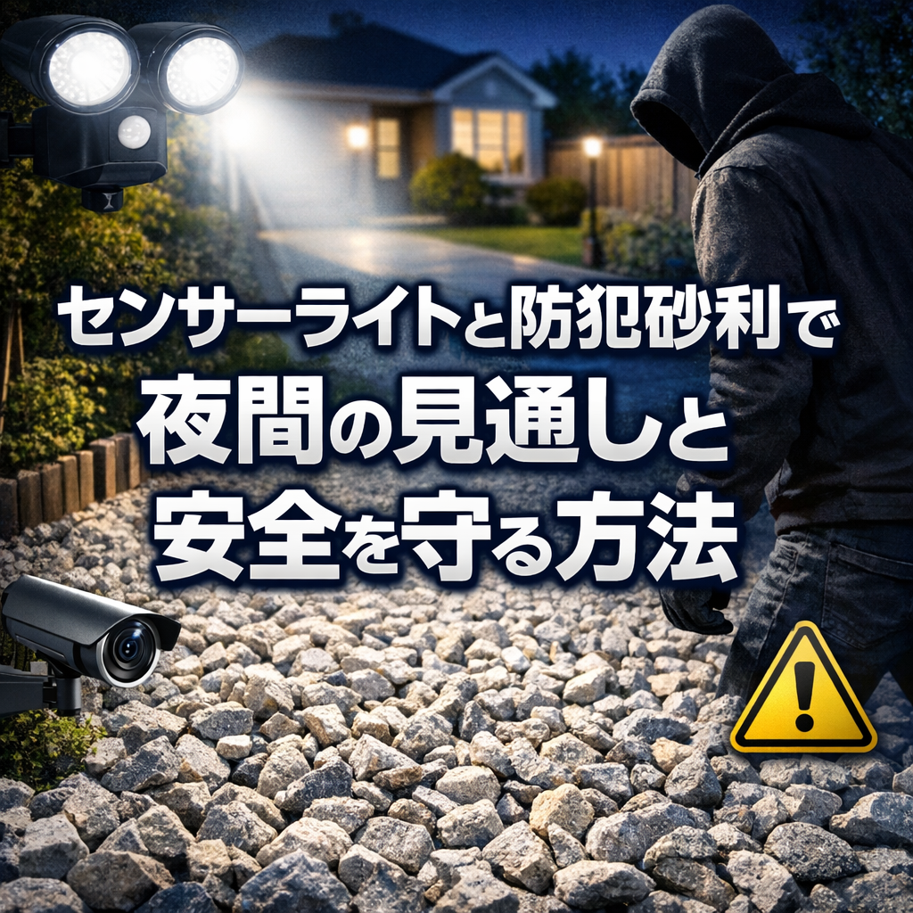 センサーライトと防犯砂利で夜間の見通しと安全を守る方法