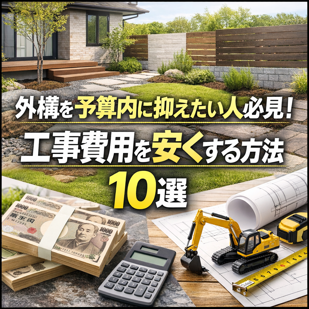 外構を予算内に抑えたい人必見！工事費用を安くする方法10選