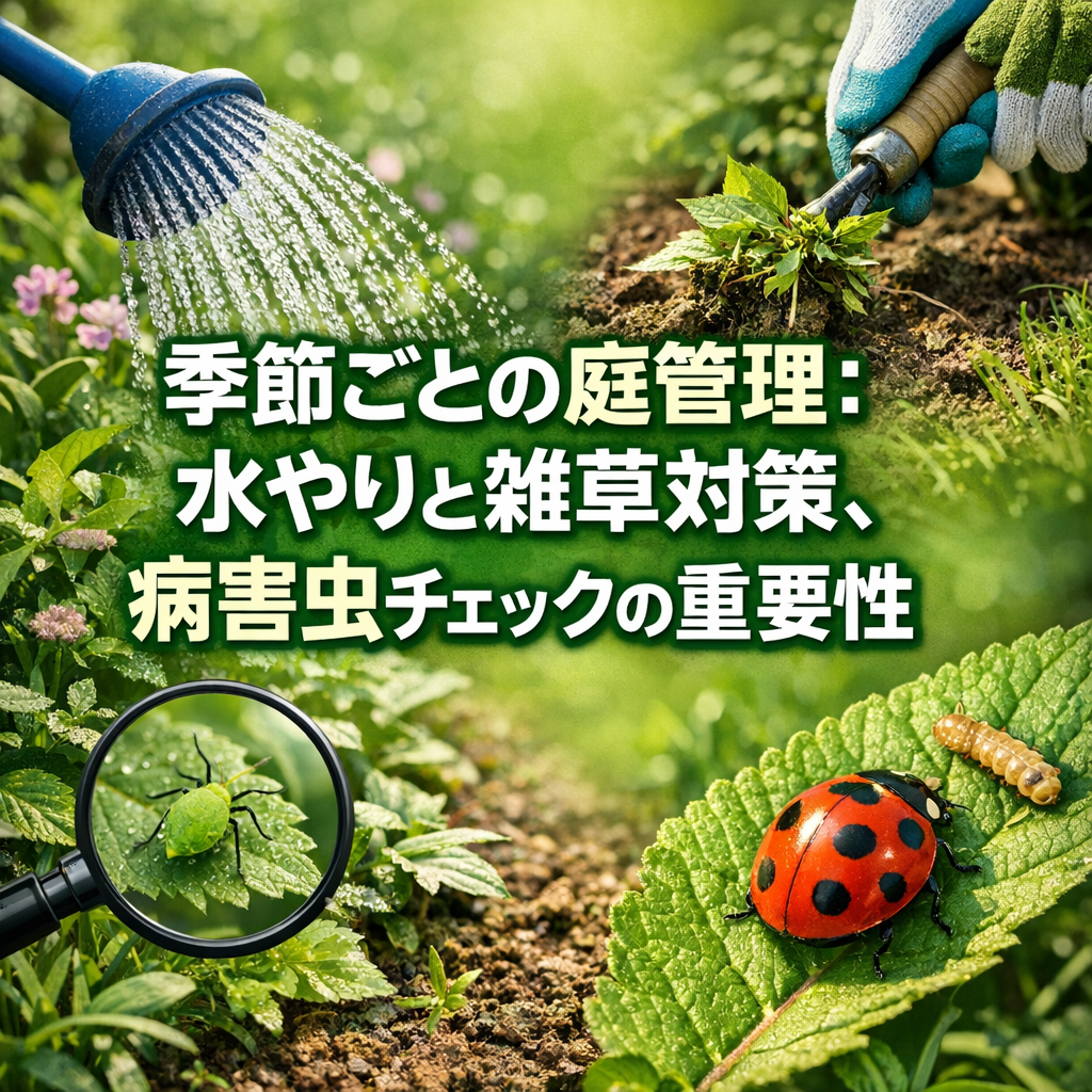 季節ごとの庭管理：水やりと雑草対策、病害虫チェックの重要性
