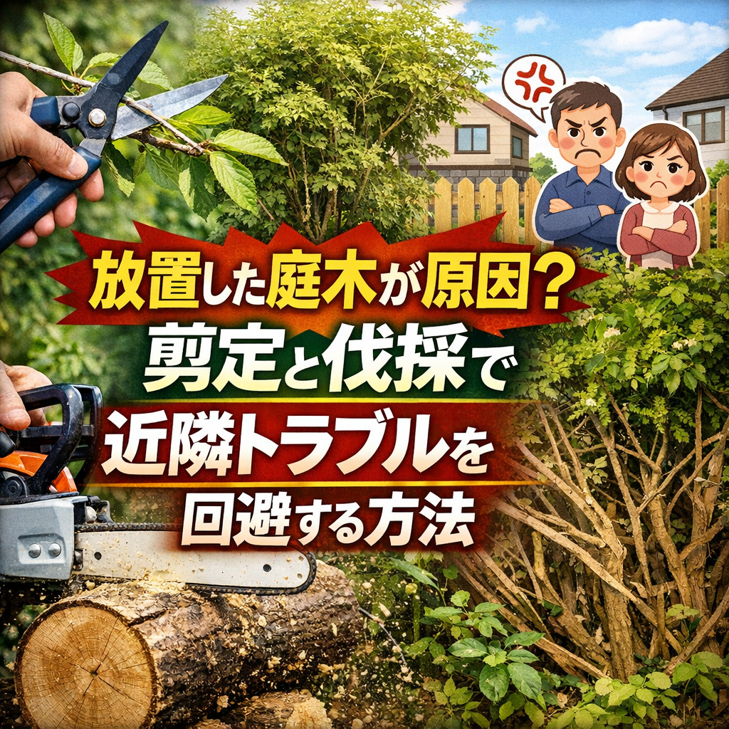 放置した庭木が原因？剪定と伐採で近隣トラブルを回避する方法