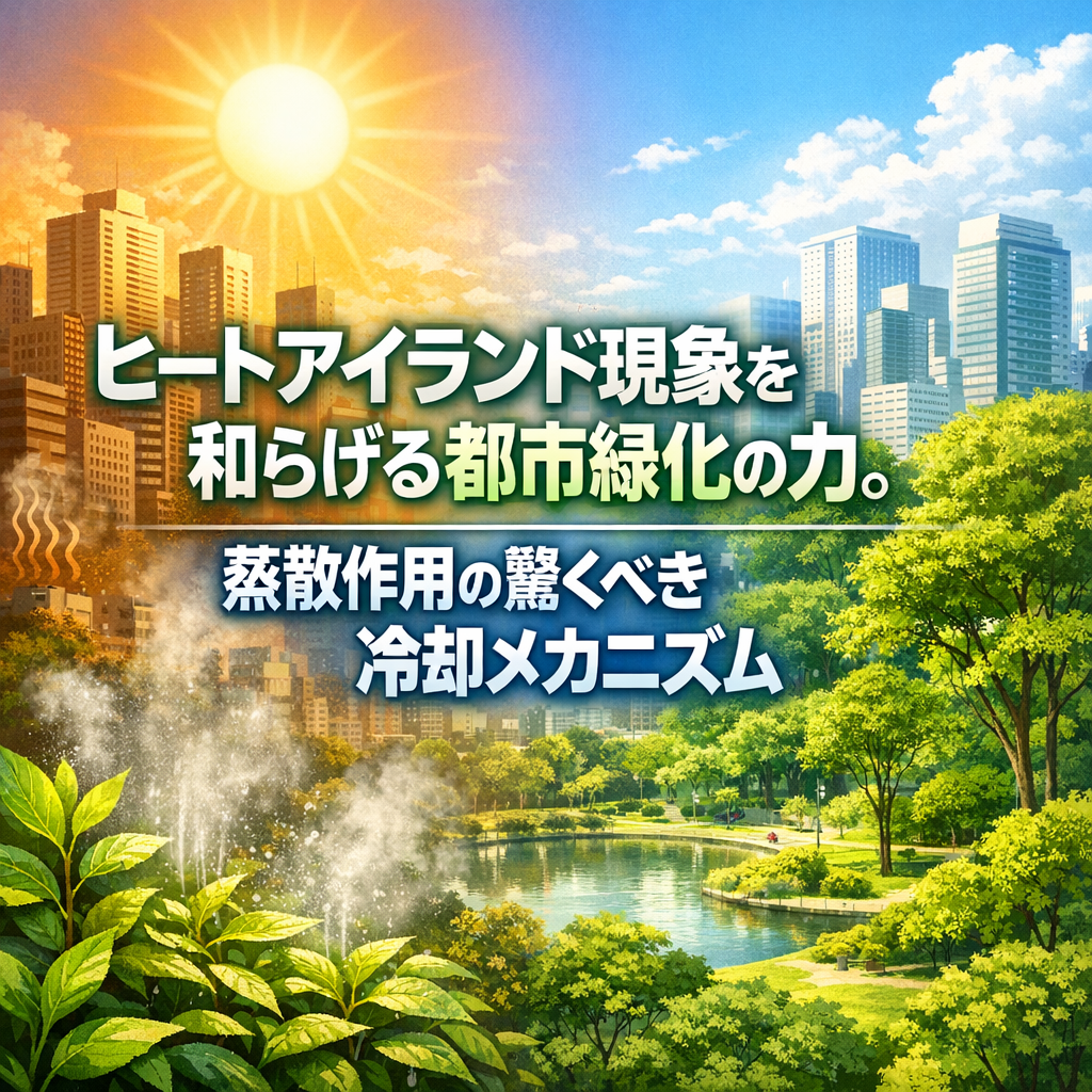 ヒートアイランド現象を和らげる都市緑化の力。蒸散作用の驚くべき冷却メカニズム