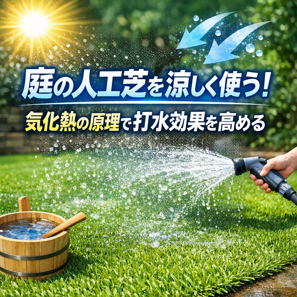 庭の人工芝を涼しく使う！気化熱の原理で打水効果を高める
