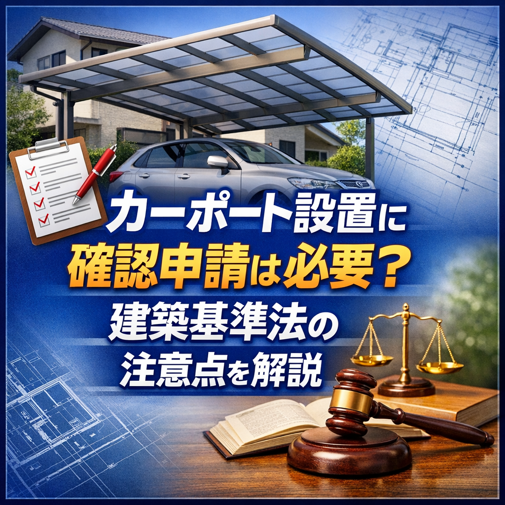 カーポート設置に確認申請は必要？建築基準法の注意点を解説