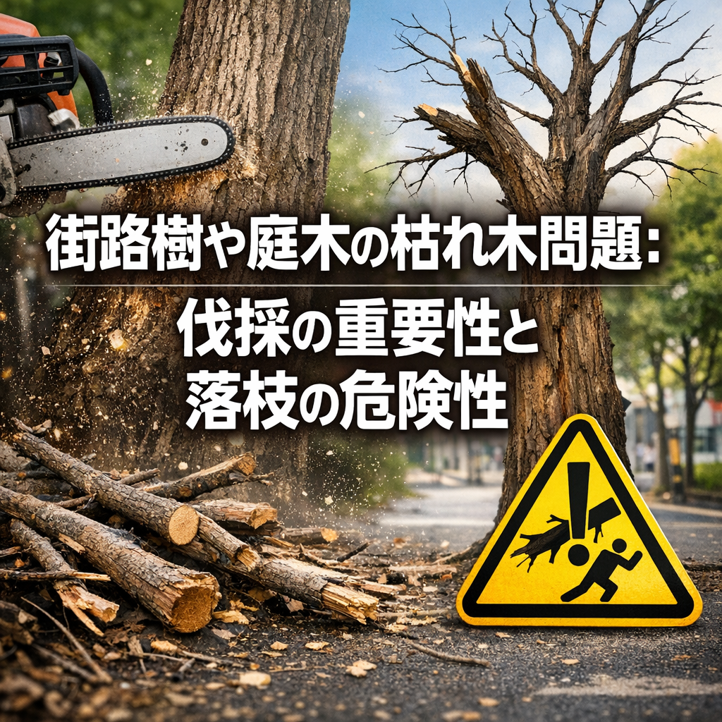 街路樹や庭木の枯れ木問題：伐採の重要性と落枝の危険性