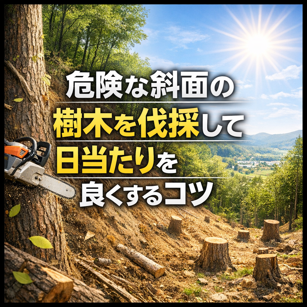 危険な斜面の樹木を伐採して日当たりを良くするコツ