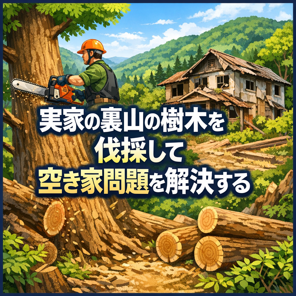 実家の裏山の樹木を伐採して空き家問題を解決する