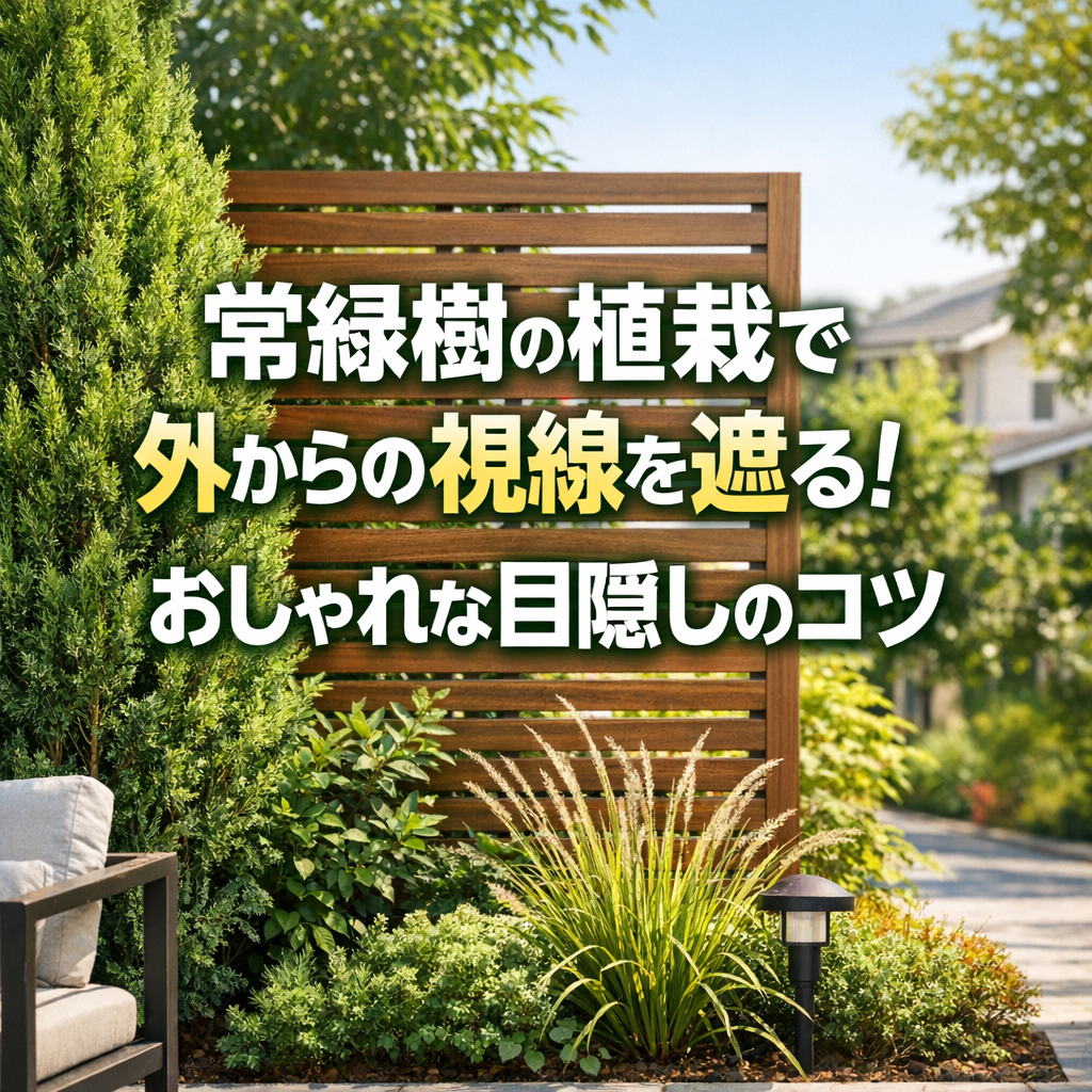 常緑樹の植栽で外からの視線を遮る！おしゃれな目隠しのコツ
