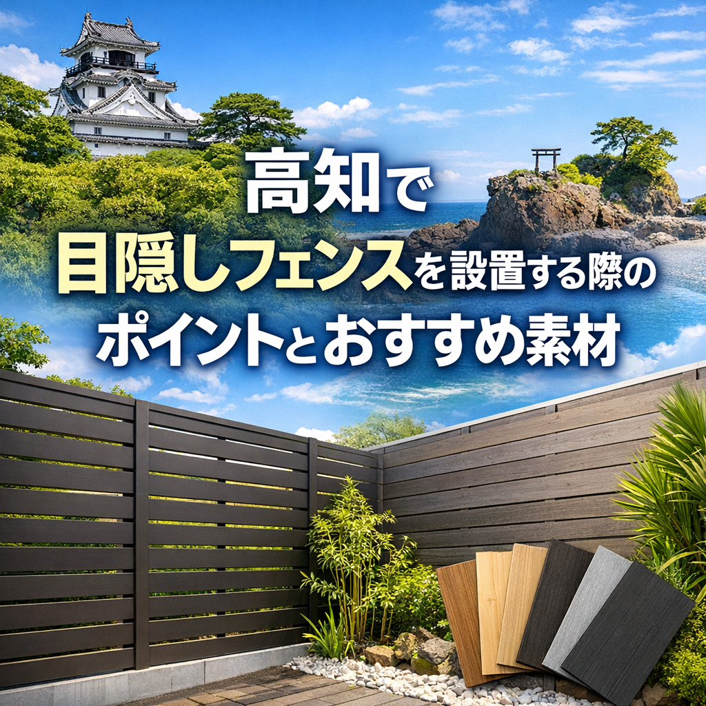 高知で目隠しフェンスを設置する際のポイントとおすすめ素材