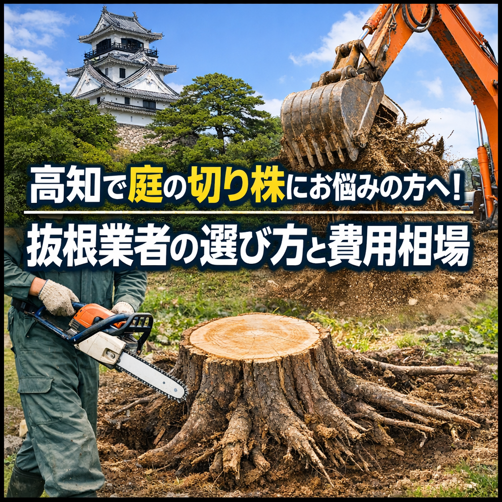 高知で庭の切り株にお悩みの方へ！抜根業者の選び方と費用相場