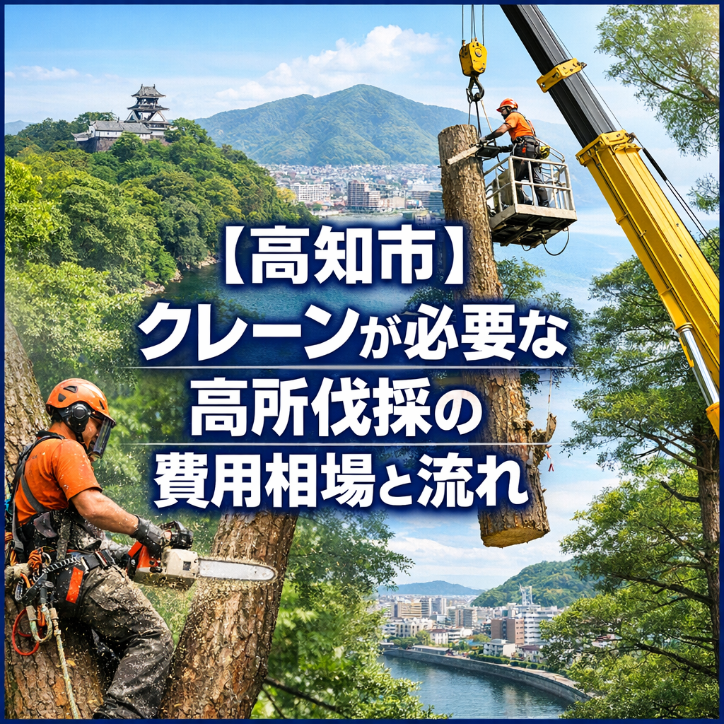 【高知市】クレーンが必要な高所伐採の費用相場と流れ