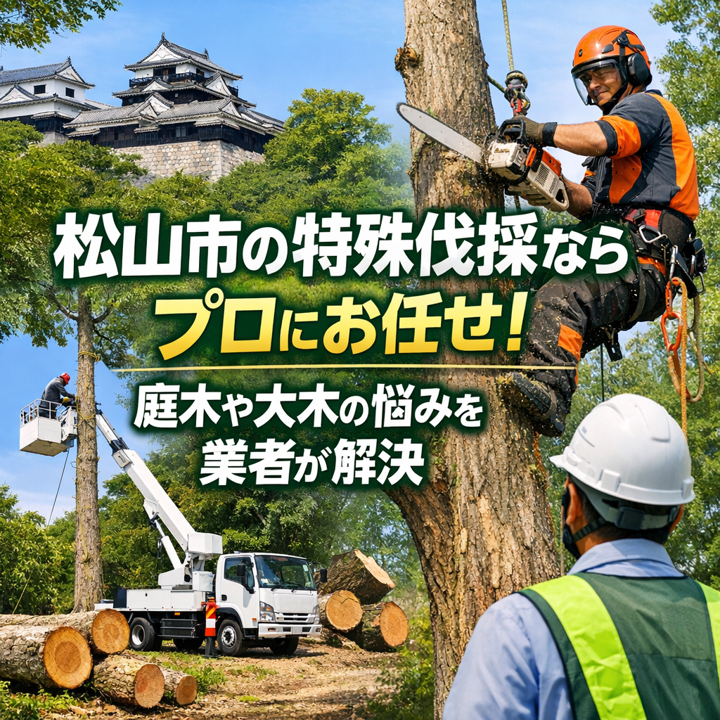 松山市の特殊伐採ならプロにお任せ!庭木や大木の悩みを業者が解決