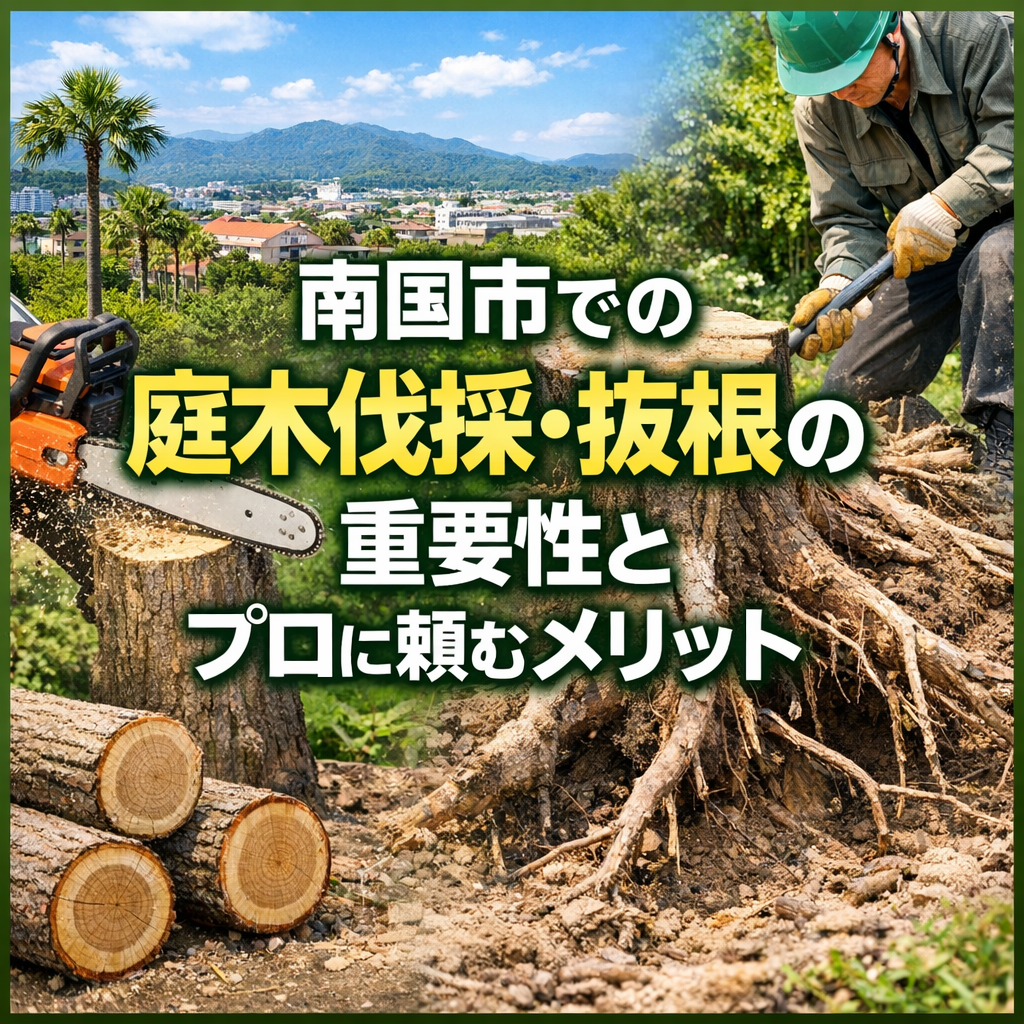 南国市での庭木伐採・抜根の重要性とプロに頼むメリット
